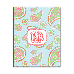 Blue Paisley Wood Print - 11x14 (Personalized)