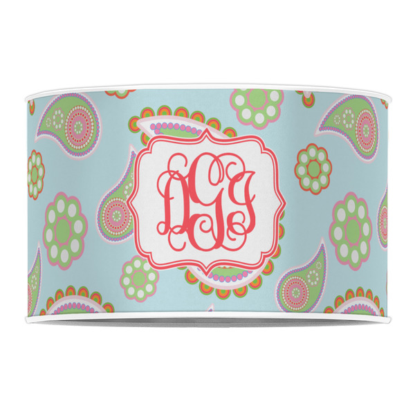 Blue Paisley 12" Drum Lampshade - FRONT (Poly Film)