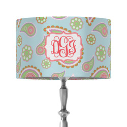 Blue Paisley 12" Drum Lamp Shade - Fabric (Personalized)
