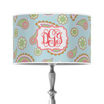 Blue Paisley 12" Drum Lamp Shade - Poly-film (Personalized)