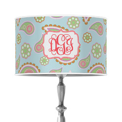 Blue Paisley 12" Drum Lamp Shade - Poly-film (Personalized)