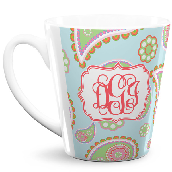 Custom Blue Paisley 12 Oz Latte Mug (Personalized)