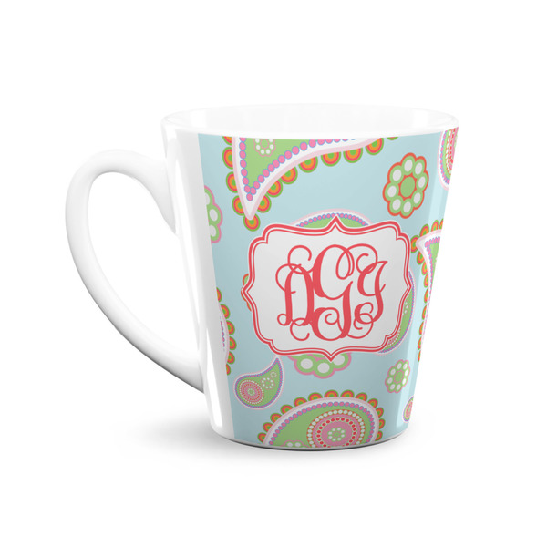 Blue Paisley 12 Oz Latte Mug - Front