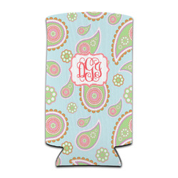 Blue Paisley Can Cooler (tall 12 oz) (Personalized)