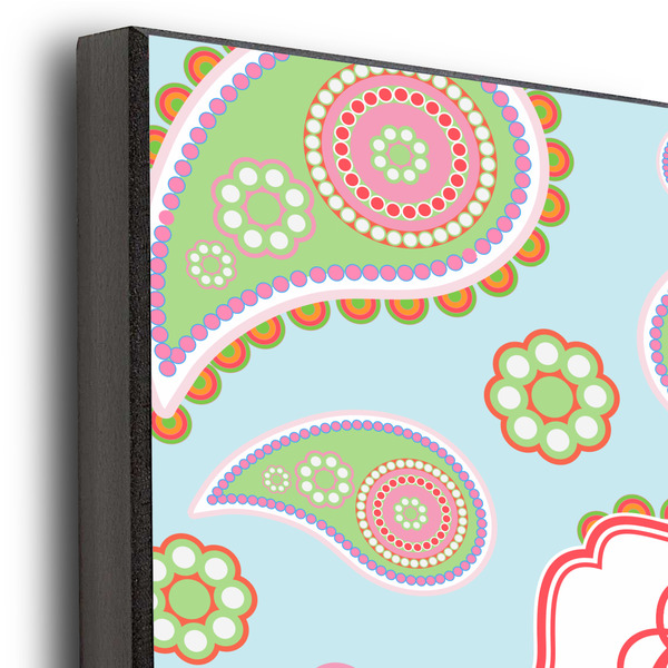 Blue Paisley 12x12 Wood Print - Closeup