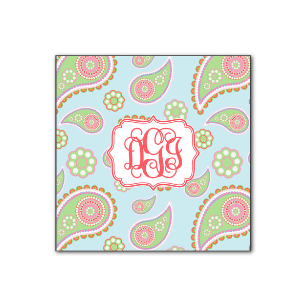 Custom Blue Paisley Wood Print - 12x12 (Personalized)