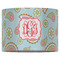 Blue Paisley 16" Drum Lampshade - FRONT (Fabric)