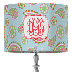 Blue Paisley 16" Drum Lamp Shade - Fabric (Personalized)