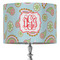 Blue Paisley 16" Drum Lampshade - ON STAND (Fabric)