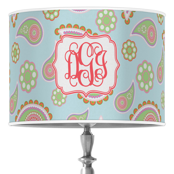 Custom Blue Paisley Drum Lamp Shade (Personalized)