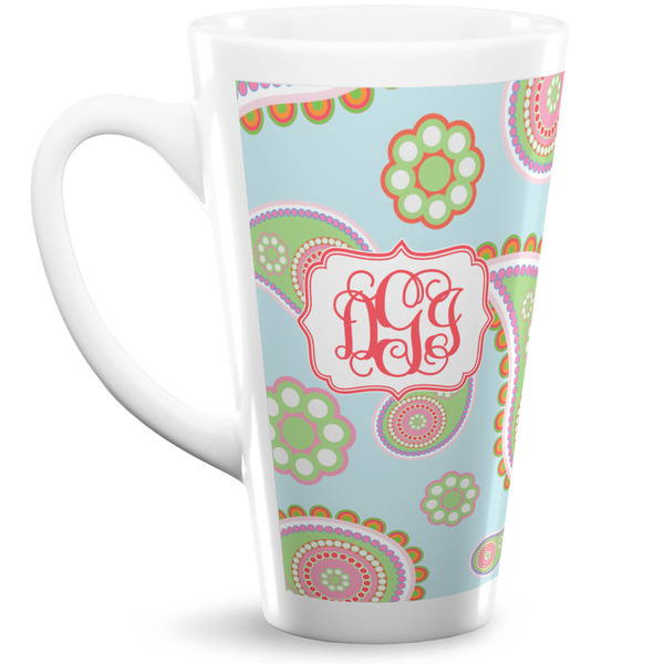 Custom Blue Paisley Latte Mug (Personalized)