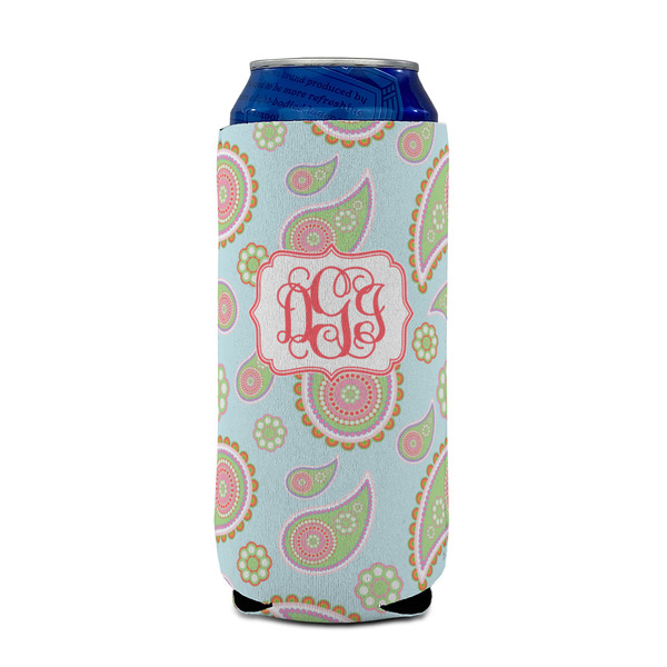 Blue Paisley 16oz Can Sleeve - FRONT (on can)
