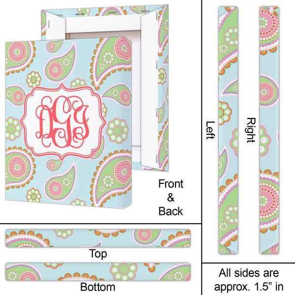 Blue Paisley 16x20 - Canvas Print - Approval