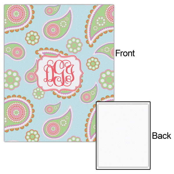 Blue Paisley 16x20 - Matte Poster - Front & Back