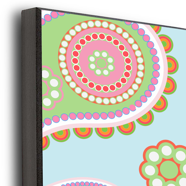 Blue Paisley 16x20 Wood Print - Closeup