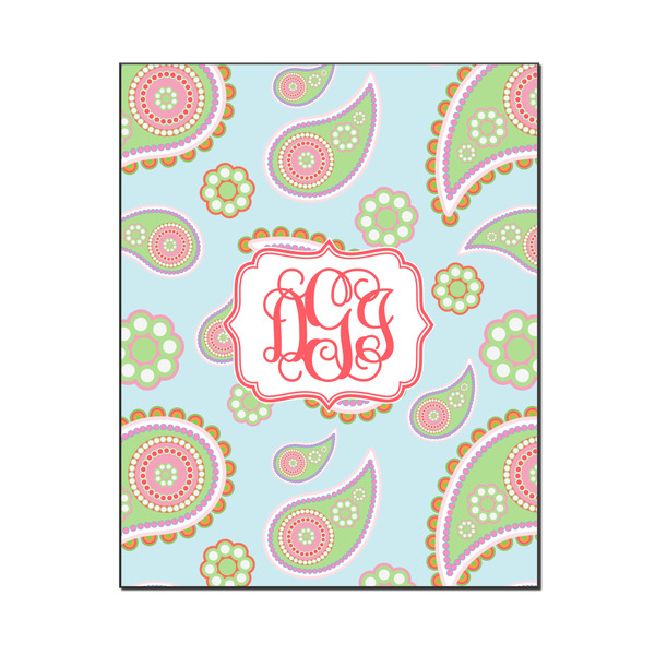 Custom Blue Paisley Wood Print - 16x20 (Personalized)