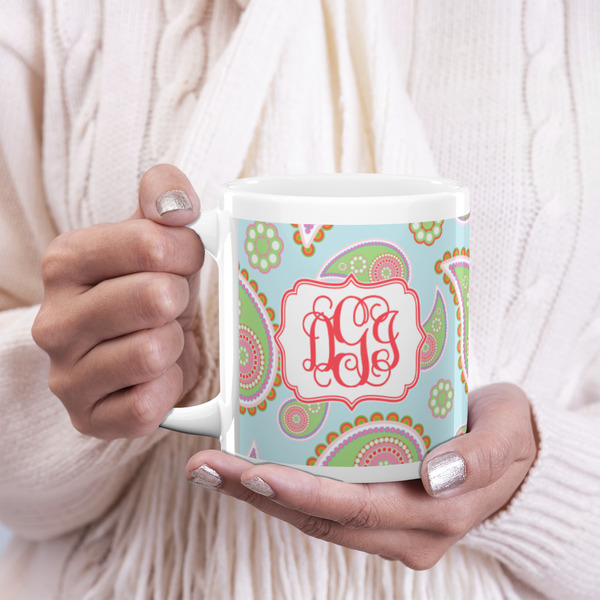 Blue Paisley 20oz Coffee Mug - LIFESTYLE