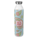 Blue Paisley 20oz Stainless Steel Water Bottle - Full Print (Personalized)