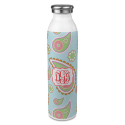 Blue Paisley 20oz Stainless Steel Water Bottle - Full Print (Personalized)