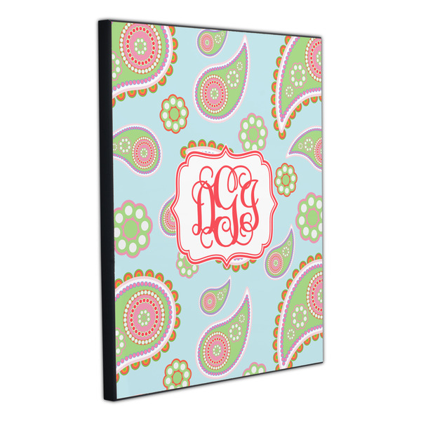 Blue Paisley 20x24 Wood Print - Angle View