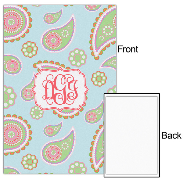 Blue Paisley 20x30 - Matte Poster - Front & Back