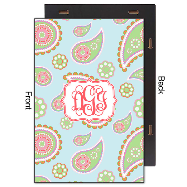 Blue Paisley 20x30 Wood Print - Front & Back View