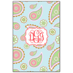 Blue Paisley Wood Print - 20x30 (Personalized)