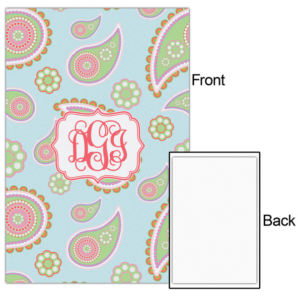 Blue Paisley 24x36 - Matte Poster - Front & Back