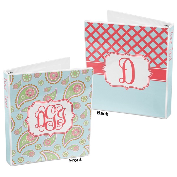 Blue Paisley 3-Ring Binder Front and Back