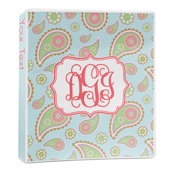 Custom Blue Paisley 3-Ring Binder - 1 inch (Personalized)