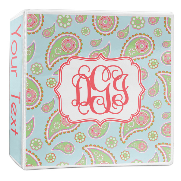 Custom Blue Paisley 3-Ring Binder - 2 inch (Personalized)