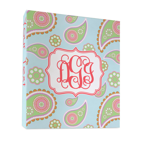 Blue Paisley 3 Ring Binders - Full Wrap - 1" - FRONT