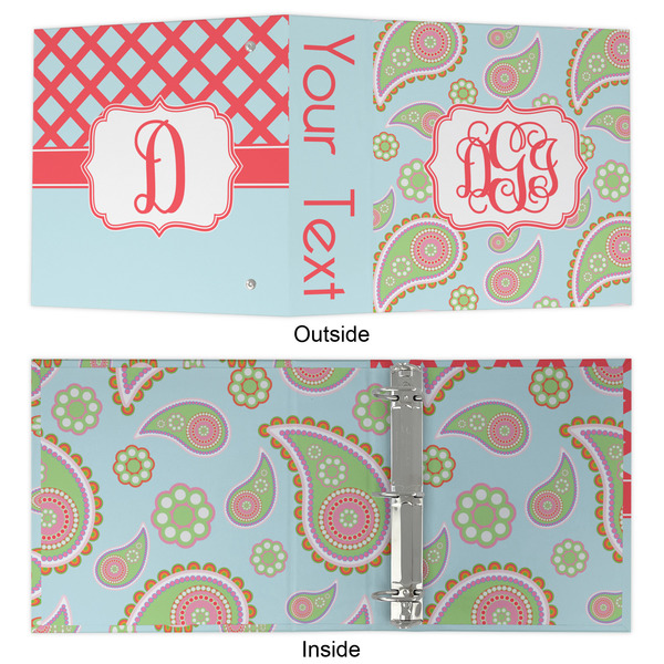 Blue Paisley 3 Ring Binders - Full Wrap - 2" - APPROVAL