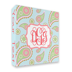 Blue Paisley 3 Ring Binder - Full Wrap - 2" (Personalized)