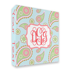 Blue Paisley 3 Ring Binder - Full Wrap (Personalized)