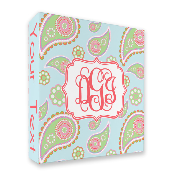 Blue Paisley 3 Ring Binders - Full Wrap - 2" - FRONT