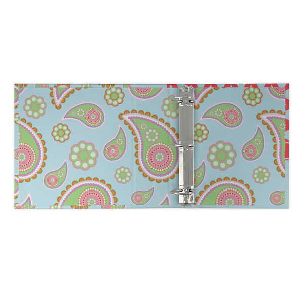 Blue Paisley 3 Ring Binders - Full Wrap - 2" - OPEN INSIDE