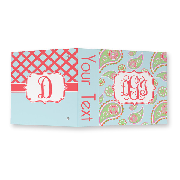 Blue Paisley 3 Ring Binders - Full Wrap - 2" - OPEN OUTSIDE