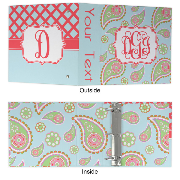 Blue Paisley 3 Ring Binders - Full Wrap - 3" - APPROVAL