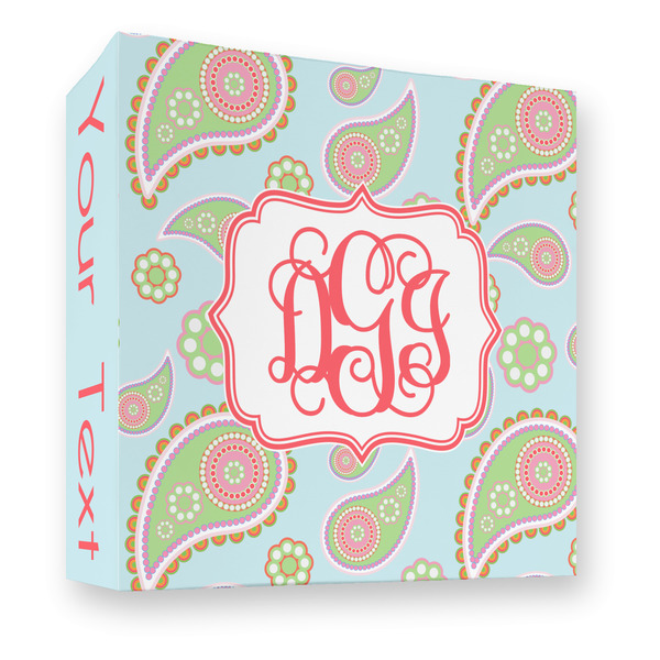 Blue Paisley 3 Ring Binders - Full Wrap - 3" - FRONT