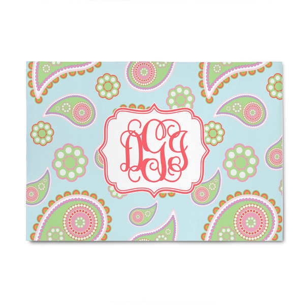 Custom Blue Paisley 4' x 6' Indoor Area Rug (Personalized)