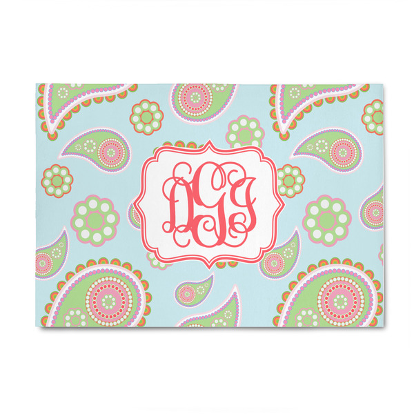 Custom Blue Paisley 4' x 6' Patio Rug (Personalized)