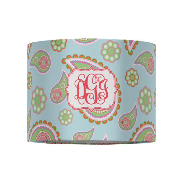 Blue Paisley 8" Drum Lampshade - FRONT (Fabric)