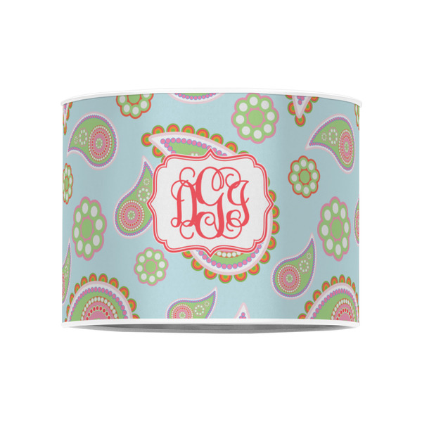 Blue Paisley 8" Drum Lampshade - FRONT (Poly Film)