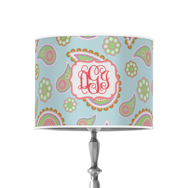 Blue Paisley 8" Drum Lampshade - ON STAND (Poly Film)