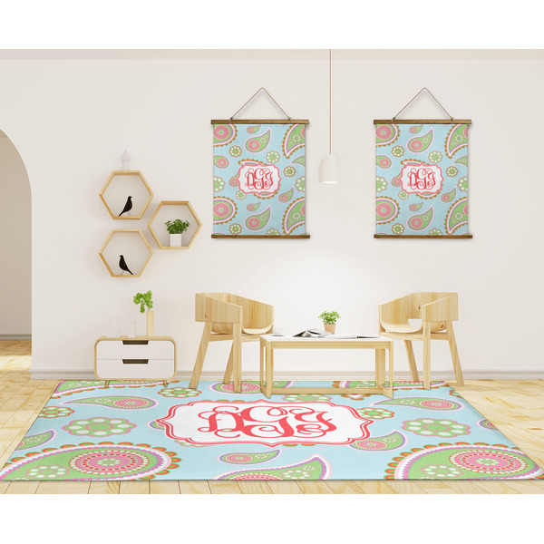 Blue Paisley 8'x10' Indoor Area Rugs - IN CONTEXT