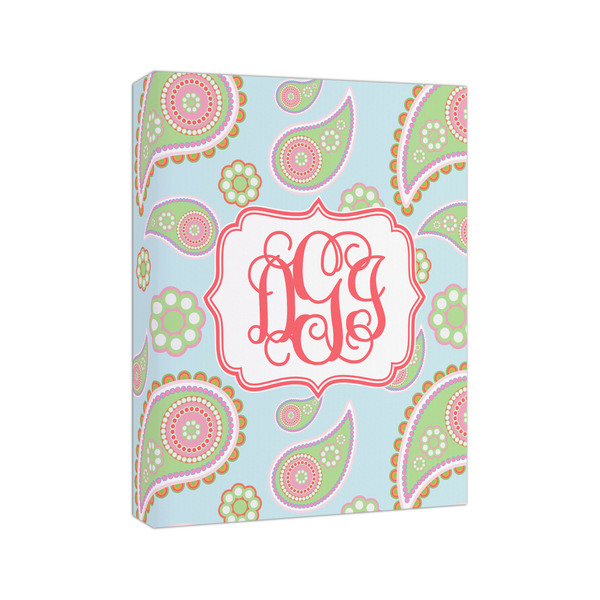 Blue Paisley 8x10 - Canvas Print - Angled View