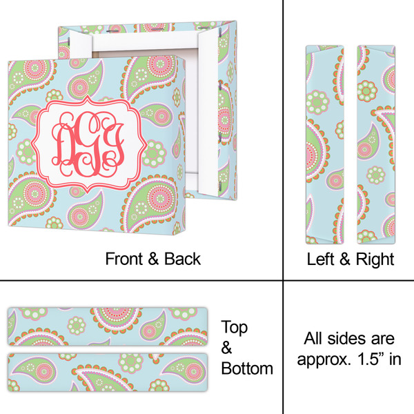 Blue Paisley 8x8 - Canvas Print - Approval