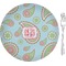 Blue Paisley 8" Glass Appetizer / Dessert Plates - Single or Set (Personalized)