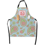 Blue Paisley Apron With Pockets w/ Monogram